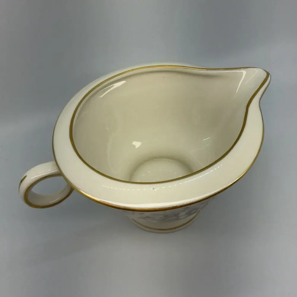 Theodore Haviland New York Apple Blossom Creamer Pitcher Gold Trim USA Made 40s